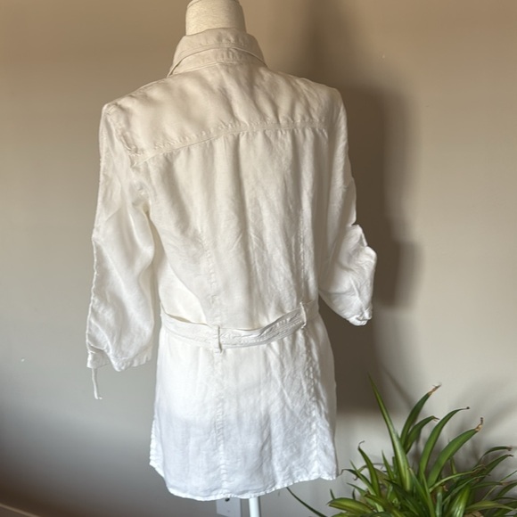 French Linen Jacket women’s SZ 8/42 white Patrice Breal lux safari European EUC - Picture 2 of 9